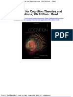 Test Bank For Cognition Theories and Applications 9th Edition Reed