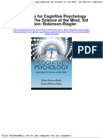 Test Bank For Cognitive Psychology Applying The Science of The Mind 3rd Edition Robinson Riegler