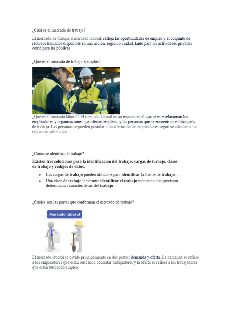 Cuál Es El Mercado de Trabajo PDF Economía laboral Derecho laboral