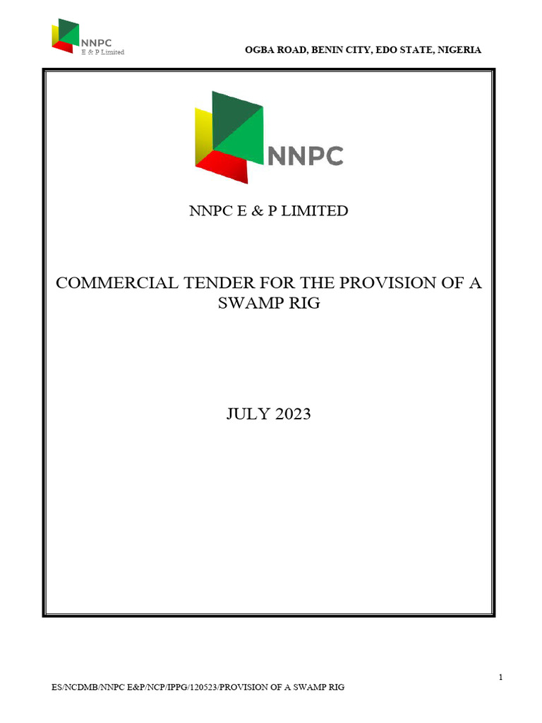 Commercial ITT - Provision of Swamp Rig | PDF | Oil Well