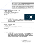 Work Sheet Cs Form No. 212 Attachment - Work Experience Sheet-1