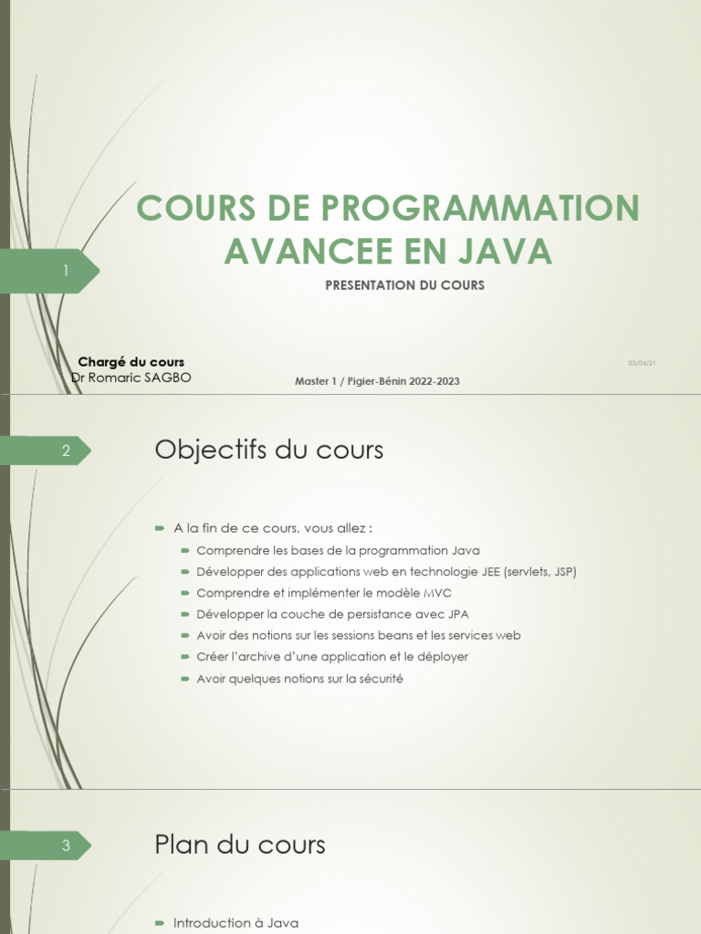 Cours Avancé de Programmation Java | PDF | Ordinateurs