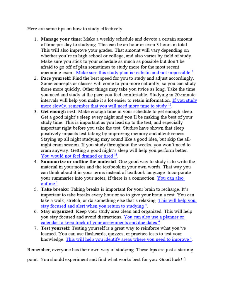 How To Study Effectively | PDF | Sleep | Mental Processes