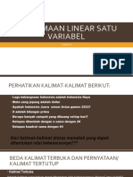 Persamaan Linear Satu Variabel