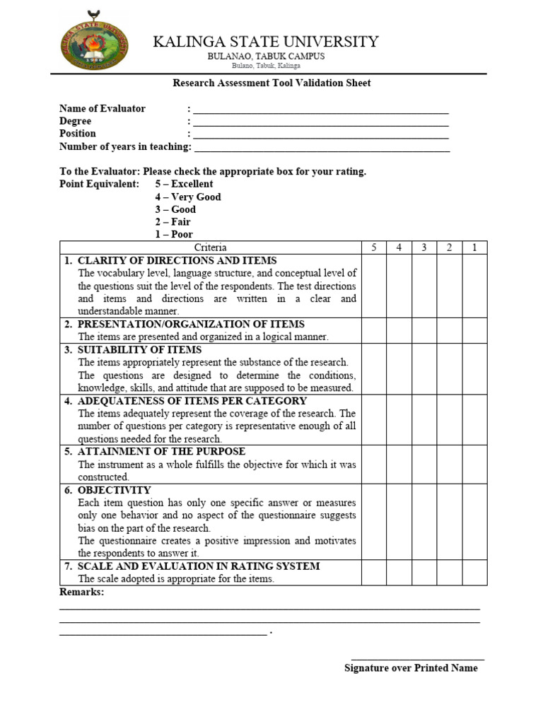 Validation Sheet | PDF | Attitude (Psychology) | Learning