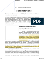 Modernismo Ao Pós-Modernismo. .Universidade Estadual de Goiás.