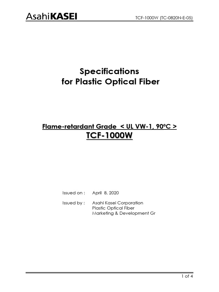 FF-TCF-1000W - 1mm Nucleo 2.2mm Jacket Mono Nucleo | PDF | Optical ...