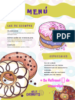 Menú Vertical Pastelería Donuts Violeta Verde
