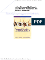 Test Bank For Personality Classic Theories and Modern Research 5th Edition Friedman