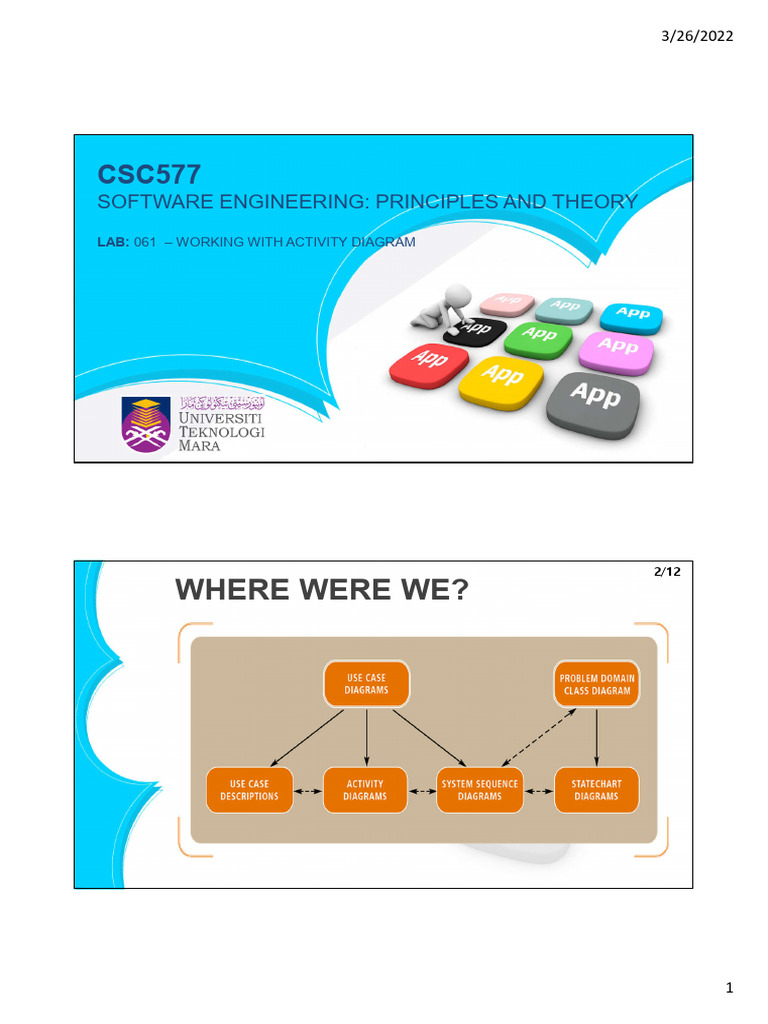 Activity Diagram Guide for Software Engineering | PDF | Control Flow ...