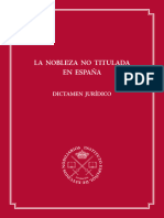 La Nobleza No Titulada en España: Dictamen Jurídico