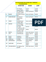 Daftar Jadwal Pelayanan Poli Klinik Rsui2