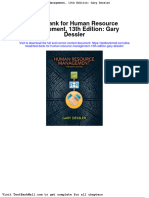 Test Bank For Human Resource Management 13th Edition Gary Dessler