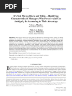 It 'S Not Always Black and White-Identifying Characteristics of Managers Who Perceive and Use Ambiguity in Accounting To Their Advantage