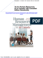 Test Bank For Human Resources Management in Canada 14th Canadian Edition Dessler