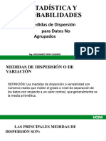 TEMA 6 - Medidas Dispersion No Agrupados - UCSM