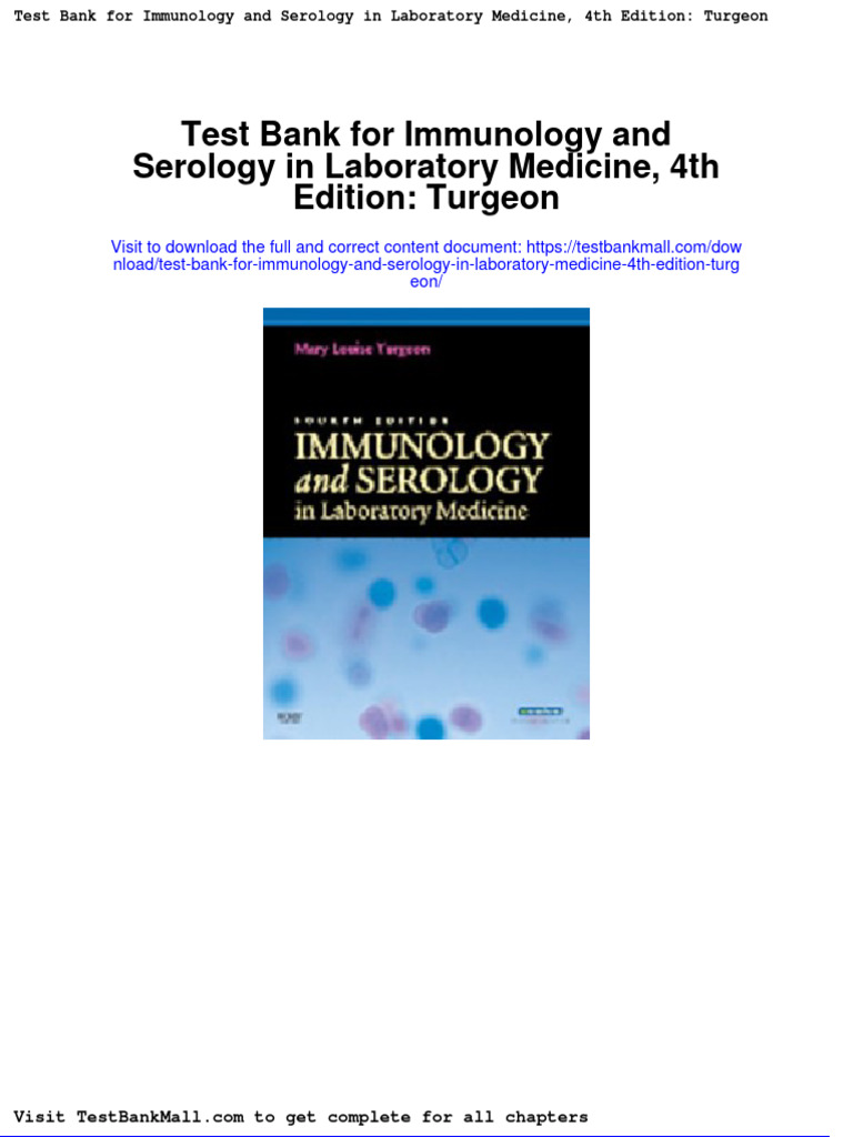 Test Bank For Immunology and Serology in Laboratory Medicine 4th
