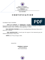 Certification of Service