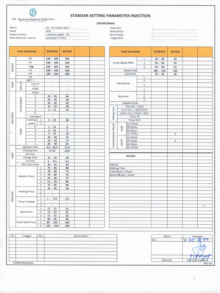 Parameter Setting Cont gtz6v #10 | PDF