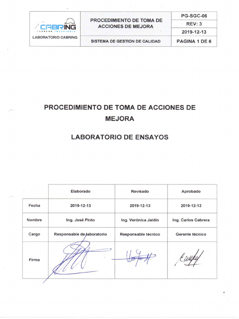 Acciones de Mejora en Gestión de Calidad | PDF | Sistema de manejo de ...