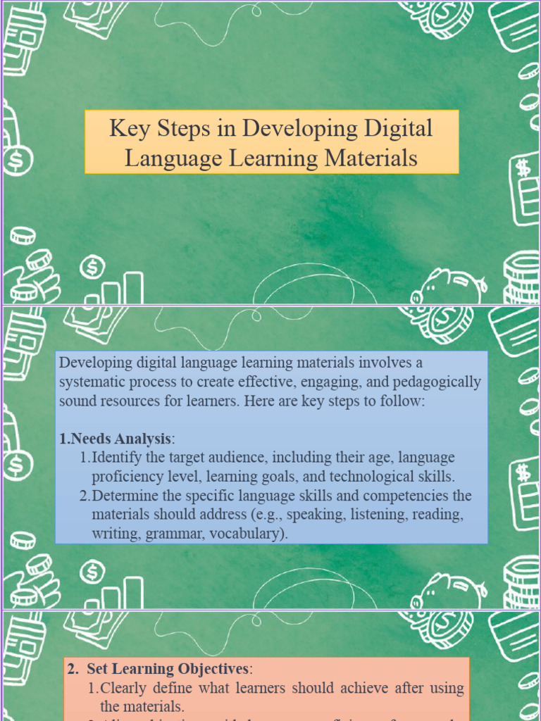 Key Steps in Developing Digital Language Learning Materials | PDF ...
