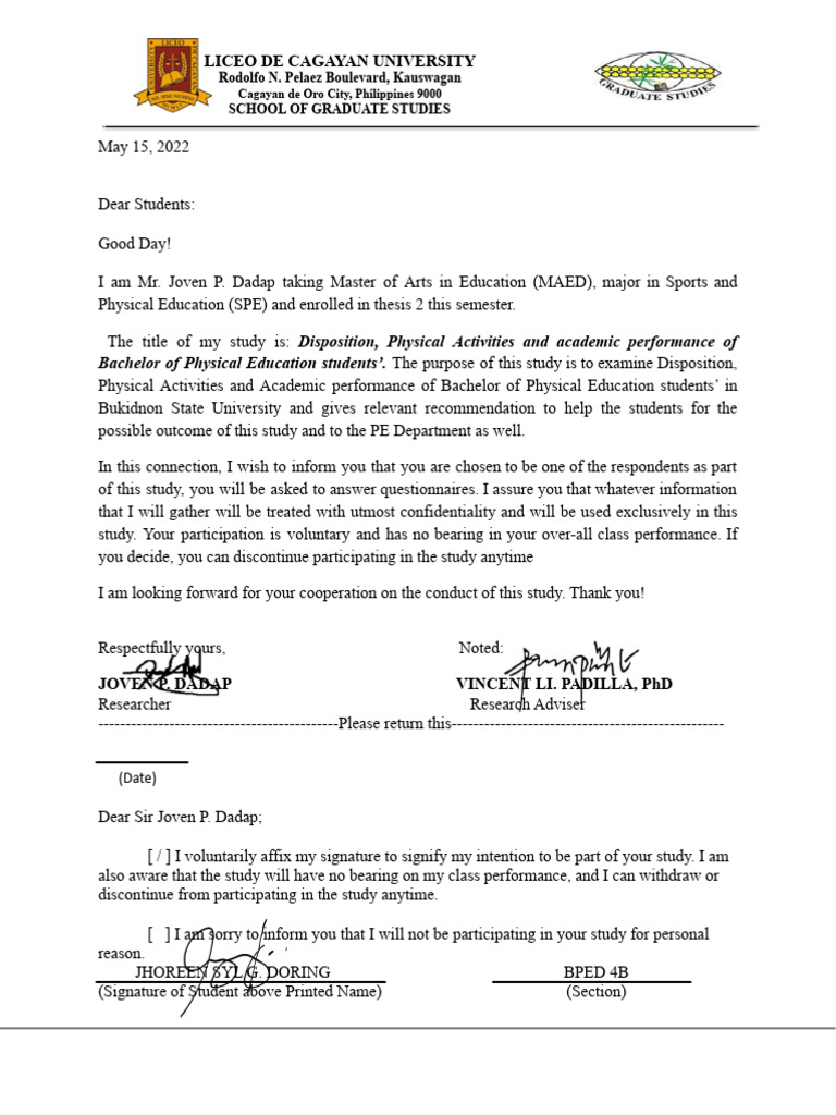 Consent Letter | PDF