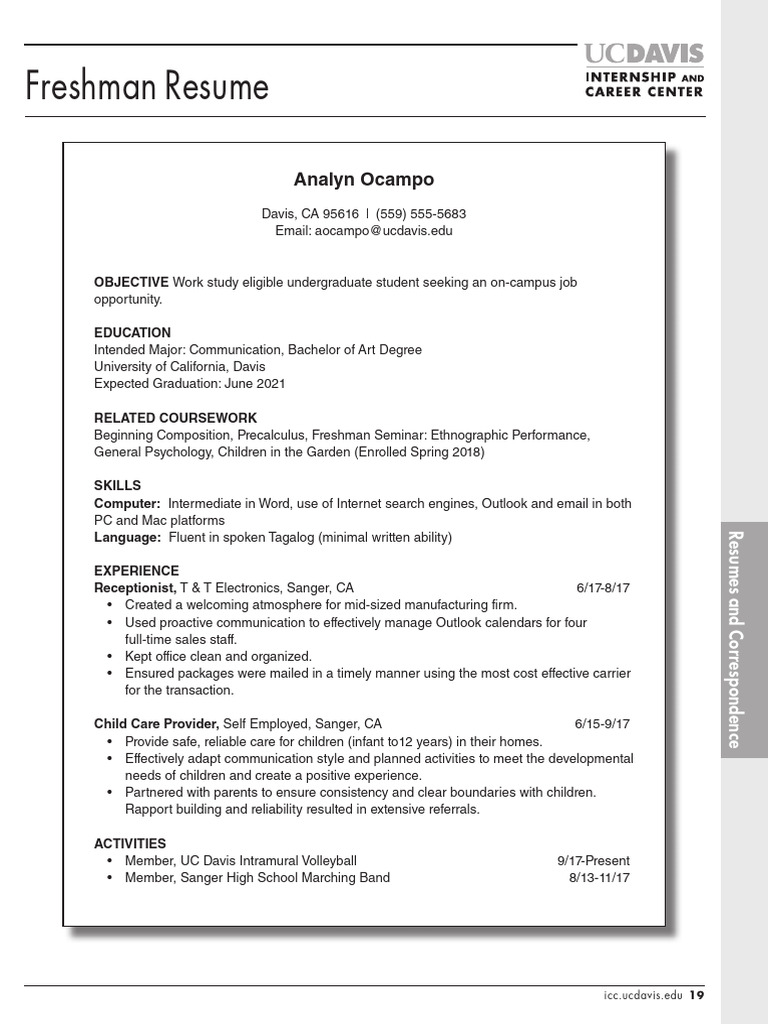 UC DAVIS Resume Samples PDF Polymerase Chain Reaction Résumé