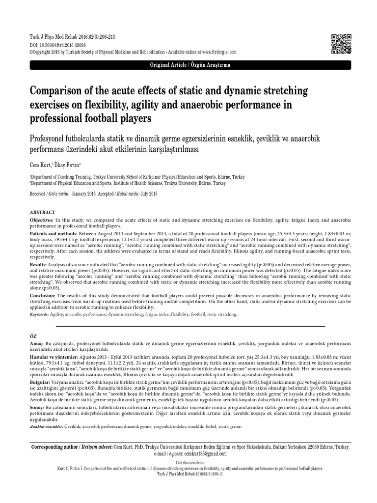 Comparison of the acute effects of static and dynamic stretching
