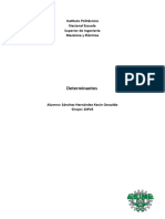 Determinantes: Instituto Politécnico Nacional Escuela Superior de Ingeniería Mecánica y Eléctrica