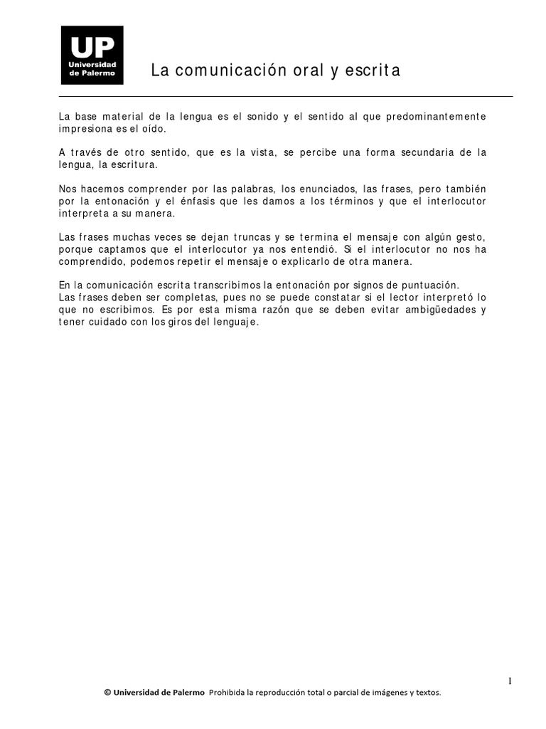 La Comunicaci%C3%B3n Oral y Escrita | PDF
