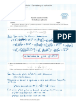 Segundo examen de Cálculo - Derivadas y su aplicación