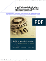 Test Bank For Police Administration Structures Processes and Behavior 9th Edition Swanson