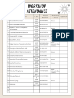 Cream White Modern Class Attendance Planner