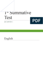 Quarter 1 - 1st Summative Test