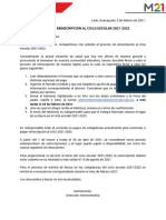 Proceso de Reinscripción 2021-2022 SP