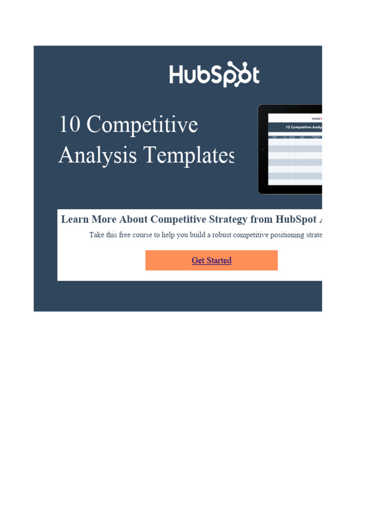 HubSpot Competitive Analysis Templates | PDF | Swot Analysis | Marketing