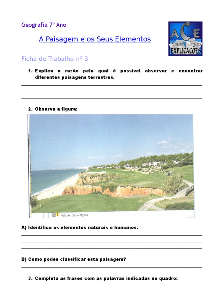 Elementos da Paisagem no 7º Ano | PDF