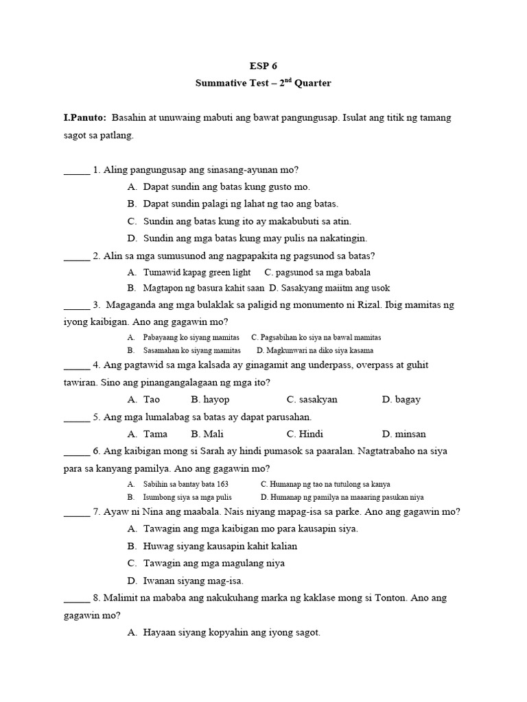 ST - Esp 6 - Q2 | PDF