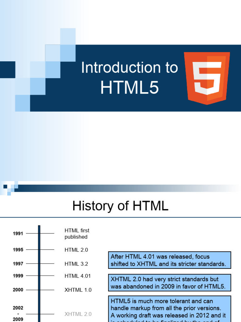 Introduction to html5 pdf html5 html