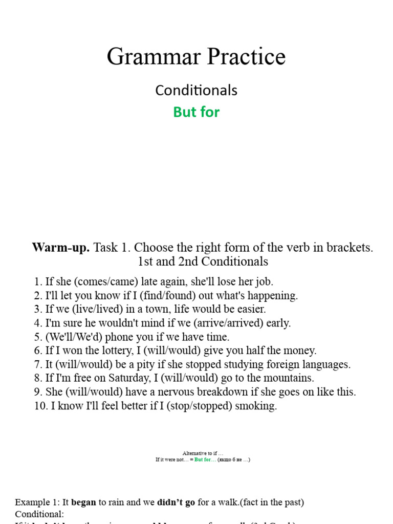 Conditional Sentences and 