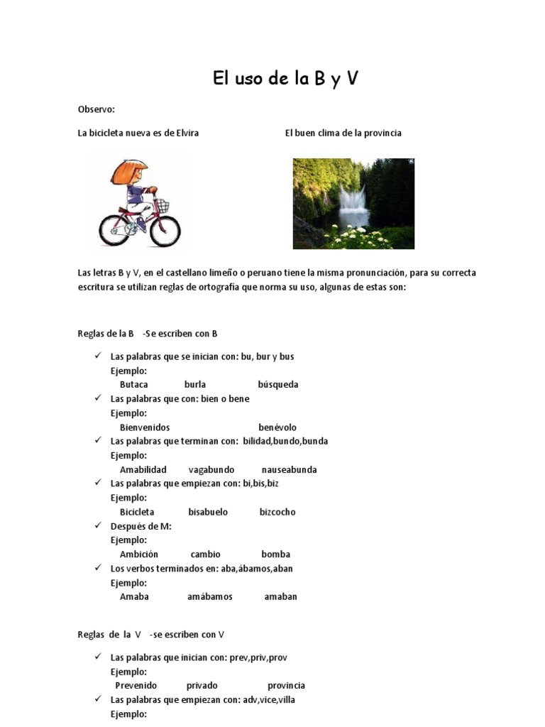 El Uso de La B y V | PDF | Mecánica del lenguaje | Estilo (ficción)