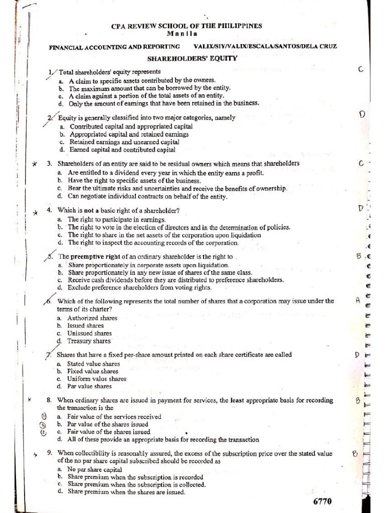 Shareholders Equity Theory Pdf