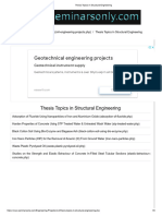 Thesis Topics in Structural Engineering