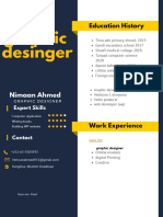 Dark Blue & Yellow Professional History Creative Resume