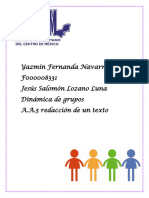 Yazmin Fernanda Navarro Cruz F000008331 Jesús Salomón Lozano Luna Dinámica de Grupos A.A.5 Redacción de Un Texto