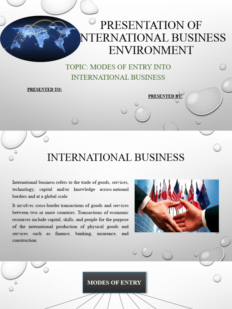 Modes of Entry in International Business | PDF | International Business ...