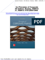 Test Bank For Principles of Corporate Finance 13th Edition Brealey Isbn10 1260013901 Isbn13 9781260013900