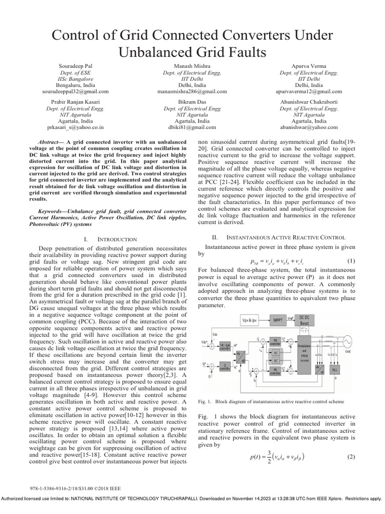 Control Strategies for Grid Inverters | PDF | Power Inverter | Power ...