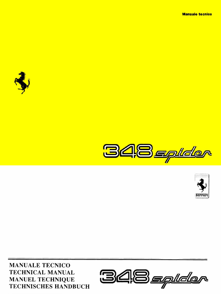 Ferrari 348 Spider Workshop Manual 1993 - Multilangue | PDF