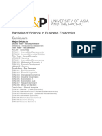 Bachelor of Science in Business Economics: Curriculum